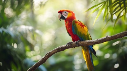 Obraz premium Parrot bird sitting on the branch