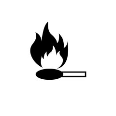 Gas Flame, Fire Burner Solid Flat Vector Icon Isolated on White Background.