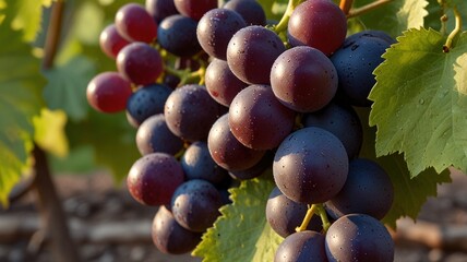  Red Grapes on the Vine