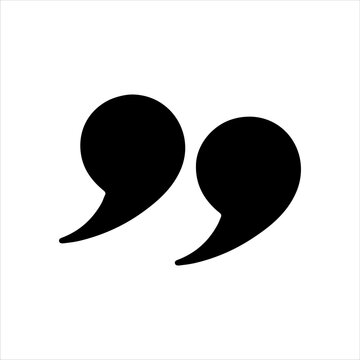 recommend clip art: Double quote marks icon silhouette vector illustration design on white background.