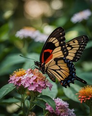 Fototapeta premium butterfly on flower