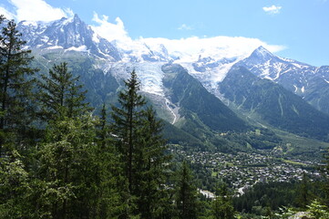 Fototapeta premium Chamonix und Mont Blanc
