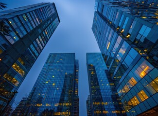 Fototapeta premium Modern Skyscrapers at Twilight