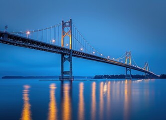 Suspension Bridge at Dusk