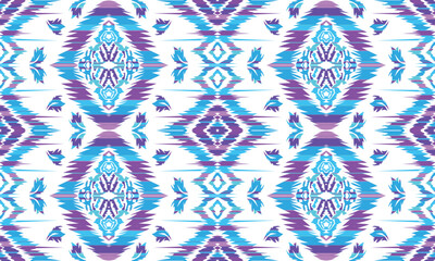Ikat geometric folklore ornament with tribal ethnic seamless striped pattern.oriental pattern traditional Design for background, clothing, wrapping, Batik, fabric, illustration.