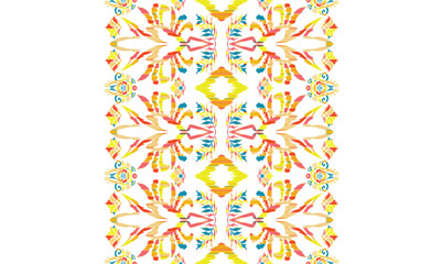 Ikat geometric folklore ornament with tribal ethnic seamless striped pattern.oriental pattern traditional Design for background, clothing, wrapping, Batik, fabric, illustration.
