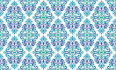 Ikat geometric folklore ornament with tribal ethnic seamless striped pattern.oriental pattern traditional Design for background, clothing, wrapping, Batik, fabric, illustration.
