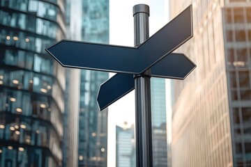 City Street Direction Signpost Mockup