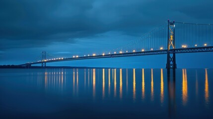 Obraz premium Suspension Bridge at Dusk