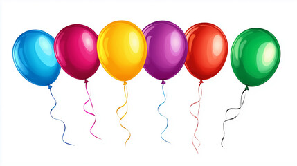 Colorful party balloons isolated on white 