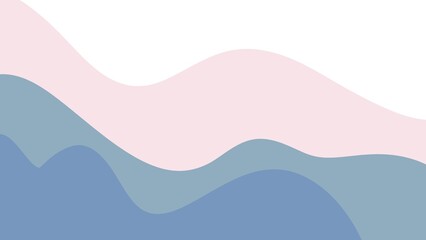 Minimalist abstract background featuring pastel-colored wavy shapes in pink, blue, and white tones.  
