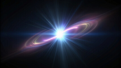 Glowing fractal explosion of light and color in deep space