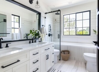 Modern Bathroom with Black Accents