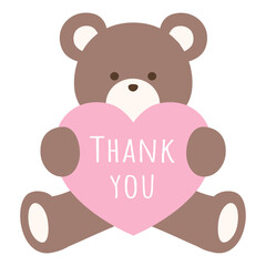 ハートとくまのベクターイラスト。バレンタイン、プレゼント