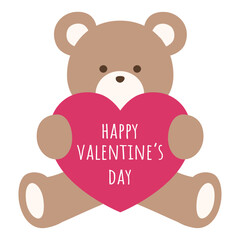 ハートとくまのベクターイラスト。バレンタイン、プレゼント