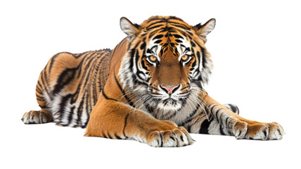 Obraz premium Realistic 3D Rendering of a Tiger Crouched in a Hunting Pose