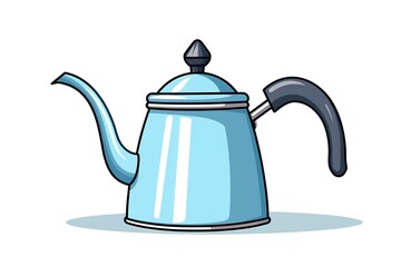 Fototapeta premium Simple outline color filled icon - kettle or teapot with hot energetic drink or beverage for breakfast, tea party, kitchenware, isolated vector symbol, pictogram for web, app 