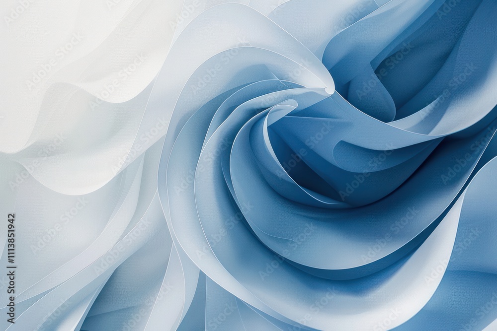 Poster swirl blue curve wave abstract rippled flowing liquid dynamic gradient minimal futuristic modern whi