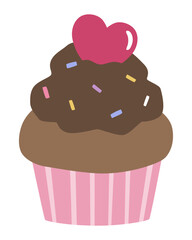 かわいいカップケーキのベクターイラスト