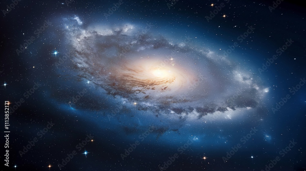 Canvas Prints shiny misty galaxy with luminous core image. beautiful nebula of sparkling gas in space photography 