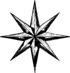 Obraz premium Christmas decoration star, hand drawn style.