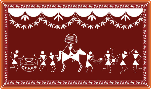 Indian Tribal Art  Warli Painting Wedding clipart