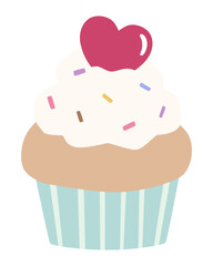 かわいいカップケーキのベクターイラスト