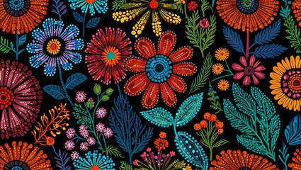Seamless pattern with floral background illustration
