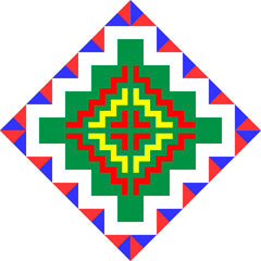 Fototapeta premium Hmong ethnic fabric pattern designed in the style of white Hmong, green and red.