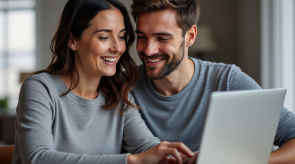Couple Engaged in Financial Discussion at a Cozy Home Workspace