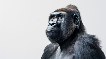 Obraz premium Portrait of a Gorilla: Close-up, isolated on a white background.