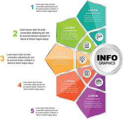 Obraz premium Infographic Hexa Design