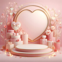 Valentine's Day Background Podium