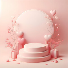 Valentine's Day Background with Gift Boxes