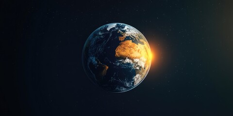 Obraz premium Close up of the Earth with a bright orange spot on it. The image is in black and white and has a moody, mysterious feel to it