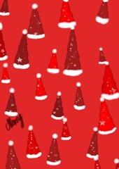 Grafika bez nazwychristmas santa claud hats red with pompons