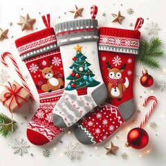 christmas socks isolated on white background
