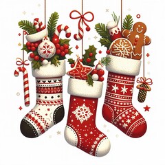 christmas socks isolated on white background