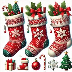 christmas socks isolated on white background