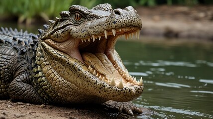 Obraz premium Crocodile in Water