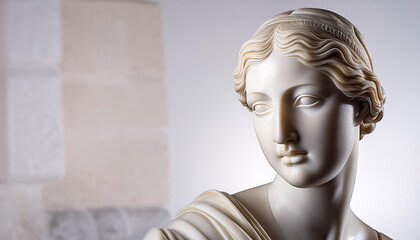 Obraz premium White marble head of woman.