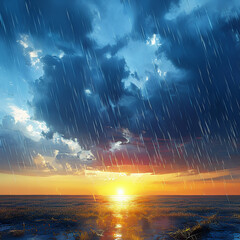 sunrise over the ocean