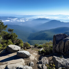 landscape in the mountains  with sky and clouds 