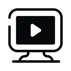 A screen with a play button symbolizing video playback