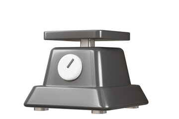 3d Kitchen scale machine device icon. Buy, Sell and Load products measure concept. Minimal Electronic Kitchen scale machine for weight measurement icon isolated on transparent background. 3d render.
