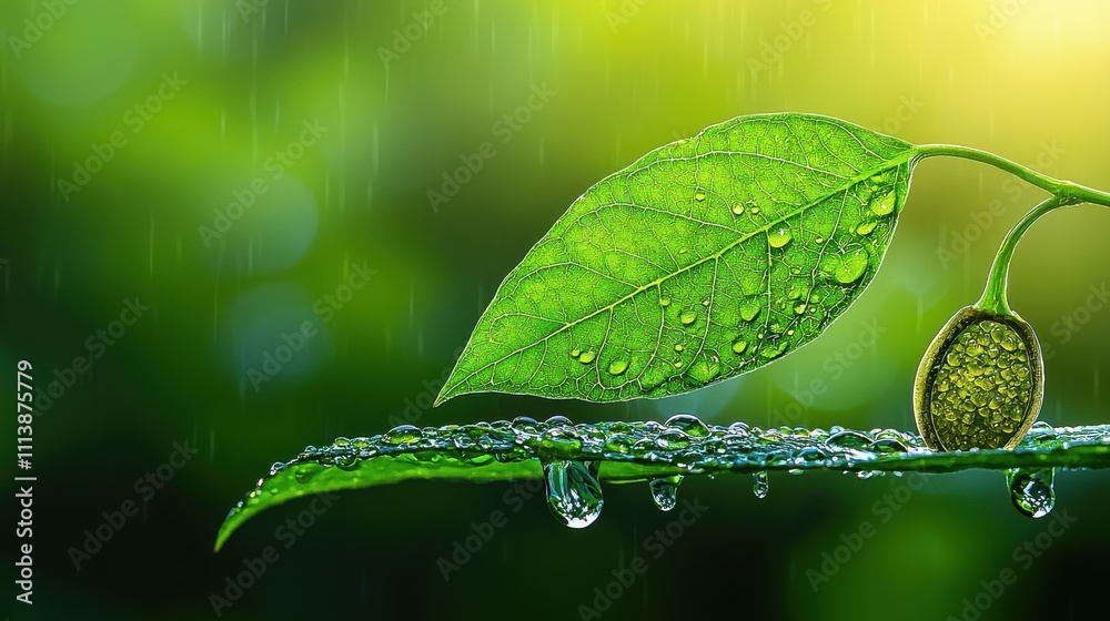 Aufkleber examining plant stomata structure nature macro photography lush environment close-up view botanical 