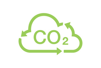 CO2 neutral logo banner icon isolated. Carbon neutrality - no air atmosphere pollution industrial production eco-friendly template. CO2 neutral green floral flat sticker, net zero carbon dioxyde 