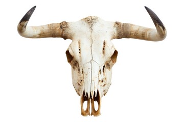 head skull of bull isolated on white background  bull  bull isolated on white background