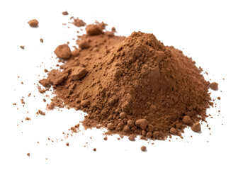 Picture of Pile cocoa powder isolated on white and transparent background