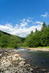 River Tereblya among Carpathian mountains